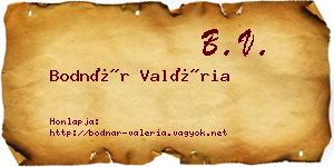 Bodnár Valéria névjegykártya