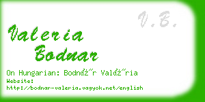 valeria bodnar business card